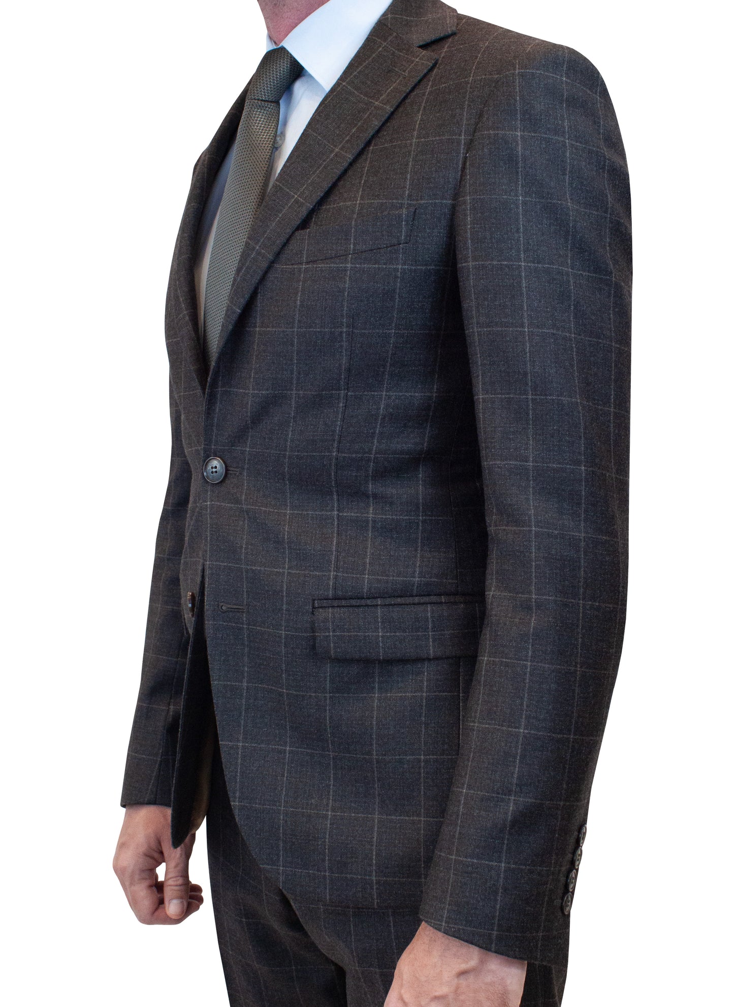 Costume Marron Carreaux Fenêtre