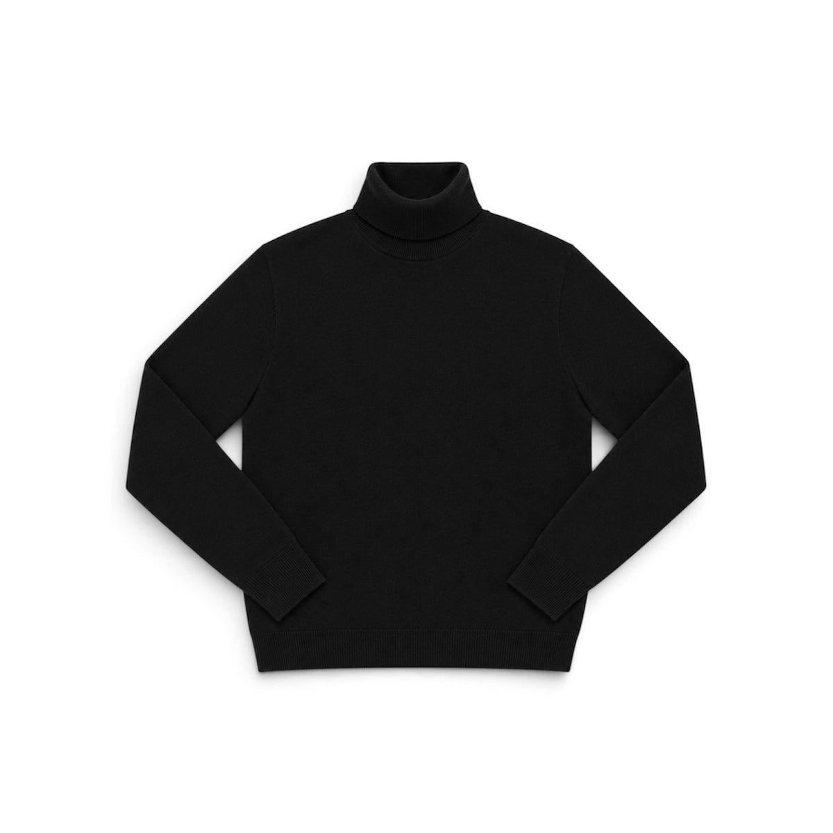 Pull Noir - Col Roulé