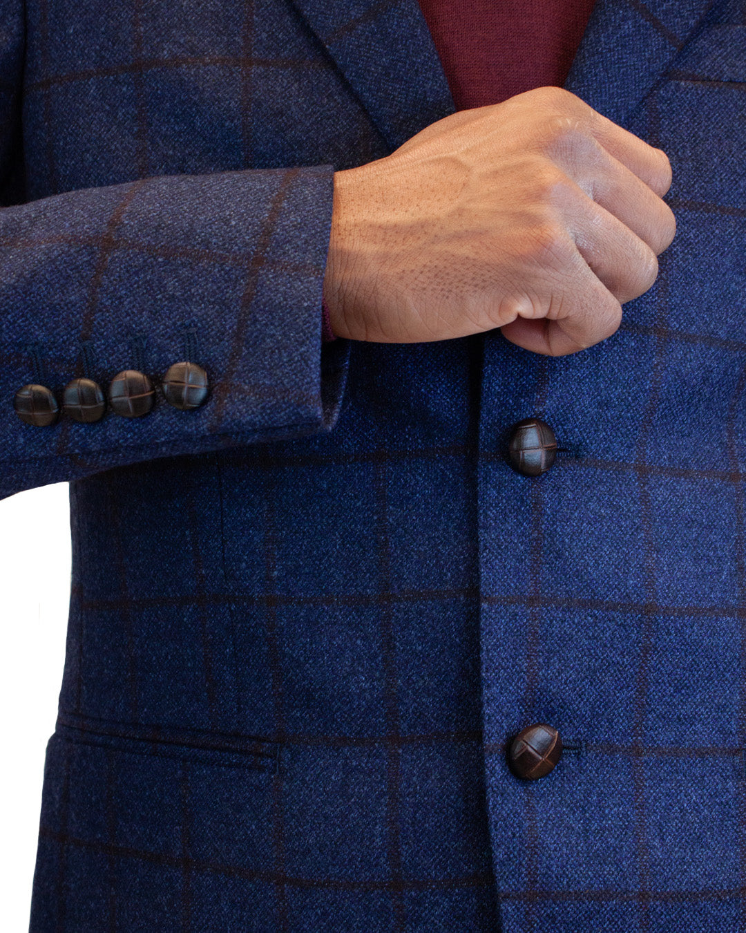 Veste Marine Carreaux Bordeaux