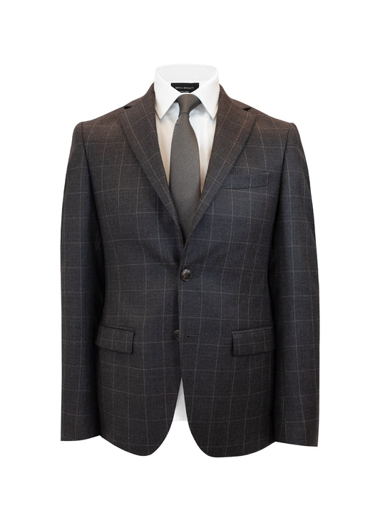 Costume Marron Carreaux Fenêtre