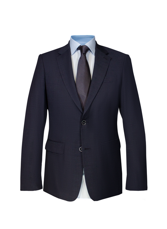 Veste Marine - Motifs micro carreaux